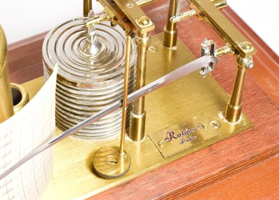 Lot 3072 - Rapport (London) Barograph in case with bevelled glass and single drawer