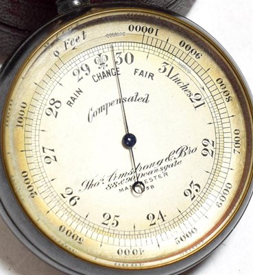 Lot 3078 - Thos Armstrong & Bro (Manchester) Pocket Compensated Barometer 1838 2'', 5cm diameter, in...