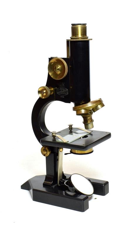 Lot 3081 - R & J Beck Standard London Model I Microscope no.168, with fine/course focussing three lens turret