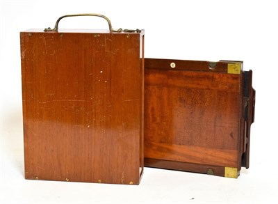 Lot 3095 - London Stereoscopic Co. Plate Camera 6x8'', mahogany body with brass fitting with makers plaque...