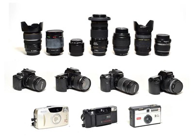 Lot 3104 - Various Canon Cameras And Lenses including EOS40D with EF f4-5.6 75-300mm; EOS 350D with EF-S...