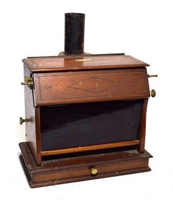 Lot 3108 - Richard Verascope Stereo Viewer wooden cabinet with brass fittigns and funnel to rear 10'',...