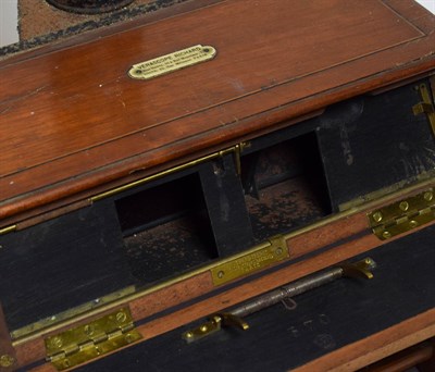 Lot 3108 - Richard Verascope Stereo Viewer wooden cabinet with brass fittigns and funnel to rear 10'',...