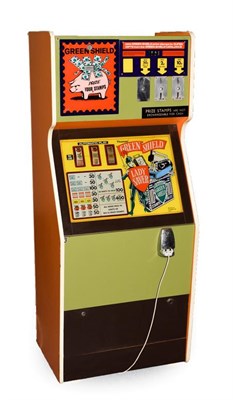 Lot 3112 - A Rare Thomas' Green Shield Stamp 'Lady Saver' Fruit Machine, late 1960s, with piggy-bank Green...