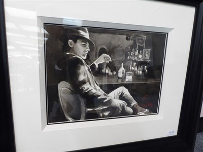 Lot 1015 - Fabian Perez (b.1967) Argentinean  ''Whiskey at Las Brujas V (With Cigarette)'' Signed,...