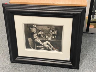 Lot 1015 - Fabian Perez (b.1967) Argentinean  ''Whiskey at Las Brujas V (With Cigarette)'' Signed,...