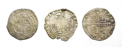 Lot 4004 - 3 x Charles I Shillings consisting of: 1638 - 1639 shilling. 6.19g, 30.5mm, 3h. Tower mint...