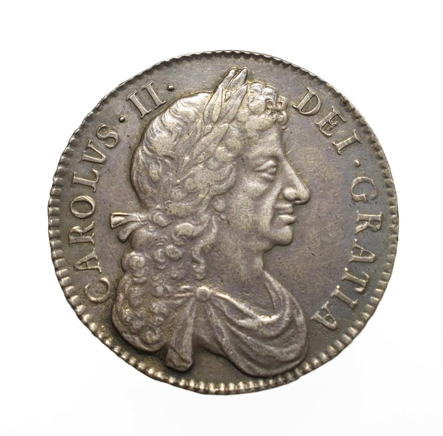 Lot 4007 - Charles II 1679 Halfcrown. Obv: Fourth laureate and draped bust right. Rev: Cruciform shields,...