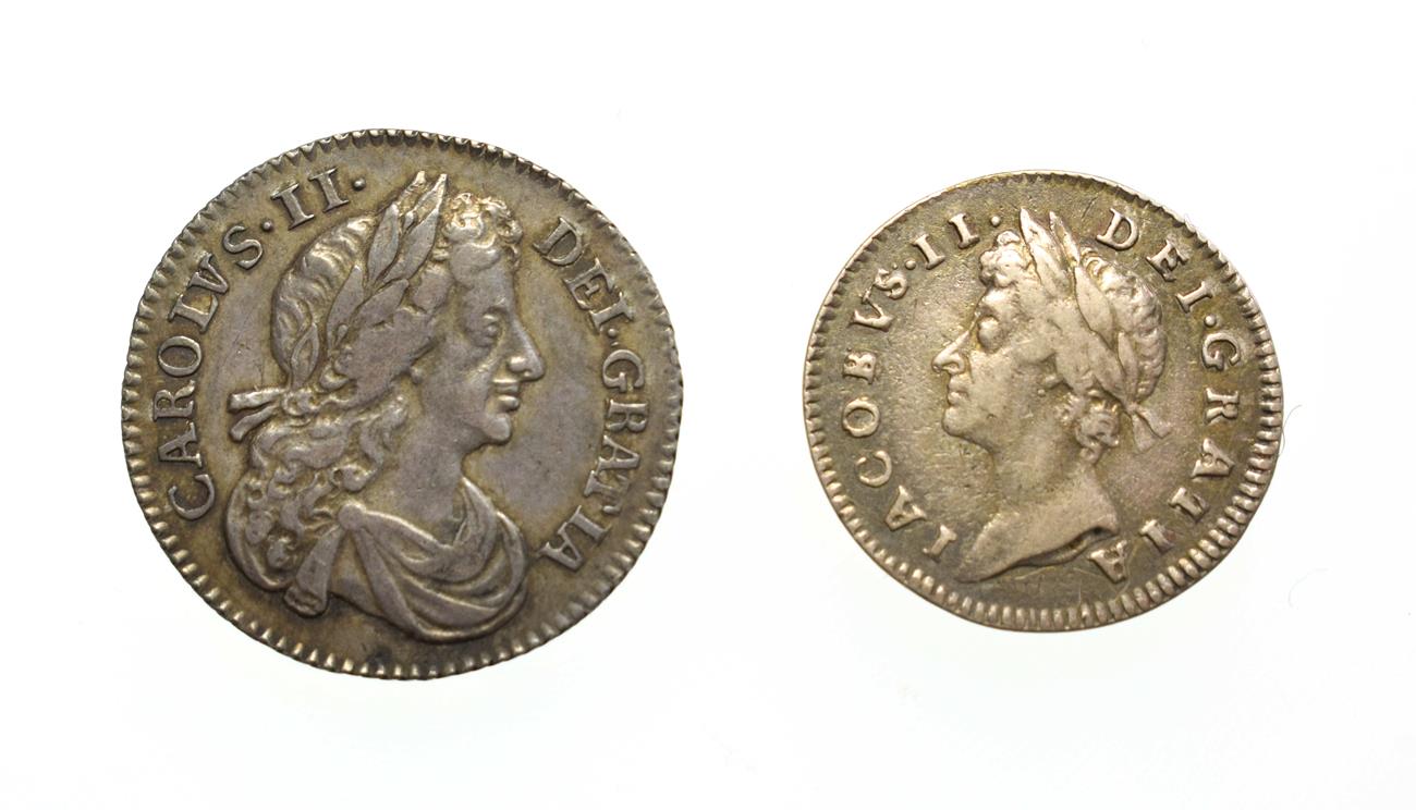 Lot 4010 - Charles II, 1674 Sixpence. Obv: Laureate and draped bust of Charles II right. Rev: Cruciform...