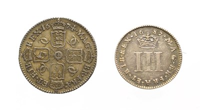 Lot 4010 - Charles II, 1674 Sixpence. Obv: Laureate and draped bust of Charles II right. Rev: Cruciform...