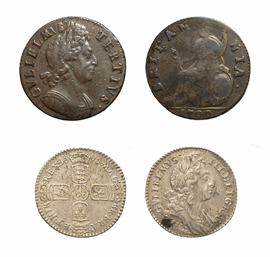 Lot 4015 - William III, 1696 Sixpence. Obv: Laureate and draped bust right. Rev: Cruciform shields. S....