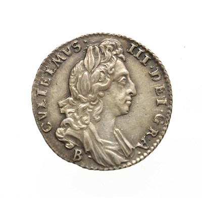 Lot 4016 - William III, 1697 Bristol Mint Sixpence. Obv: Laureate and draped bust right, B below for...