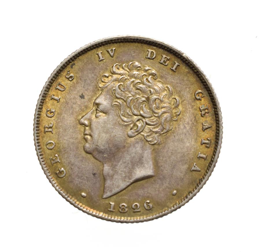 Lot 4026 - George IV, 1826 Shilling. Obv: Bare head of George IV left. Rev: Lion on crown. S. 3812. Good...