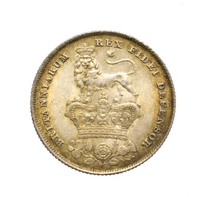 Lot 4026 - George IV, 1826 Shilling. Obv: Bare head of George IV left. Rev: Lion on crown. S. 3812. Good...