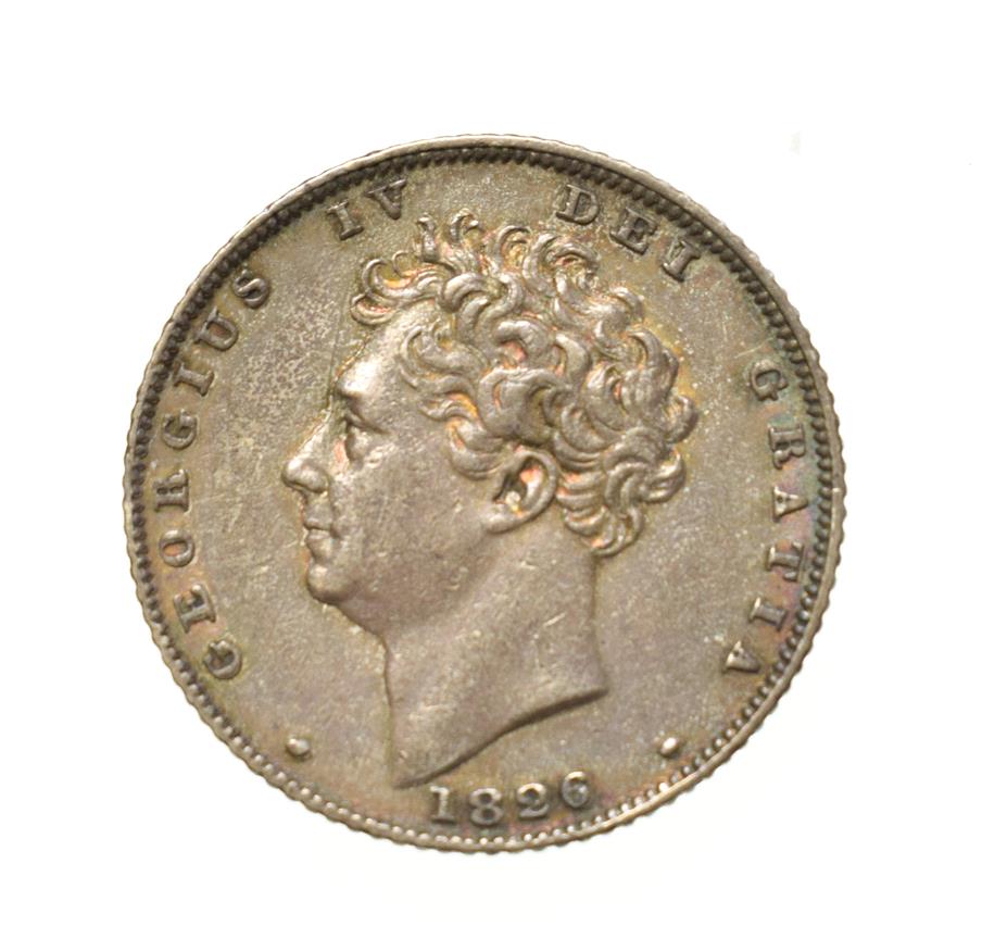 Lot 4027 - George IV, 1826 Sixpence. Obv: Bare head of George IV left. Rev: Lion on crown. S. 3815.Â  Near...