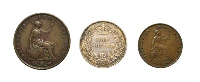 Lot 4031 - William IV, A Collection of 3 x Coins consisting of: 1834 shilling. Obv: Bare head of William...