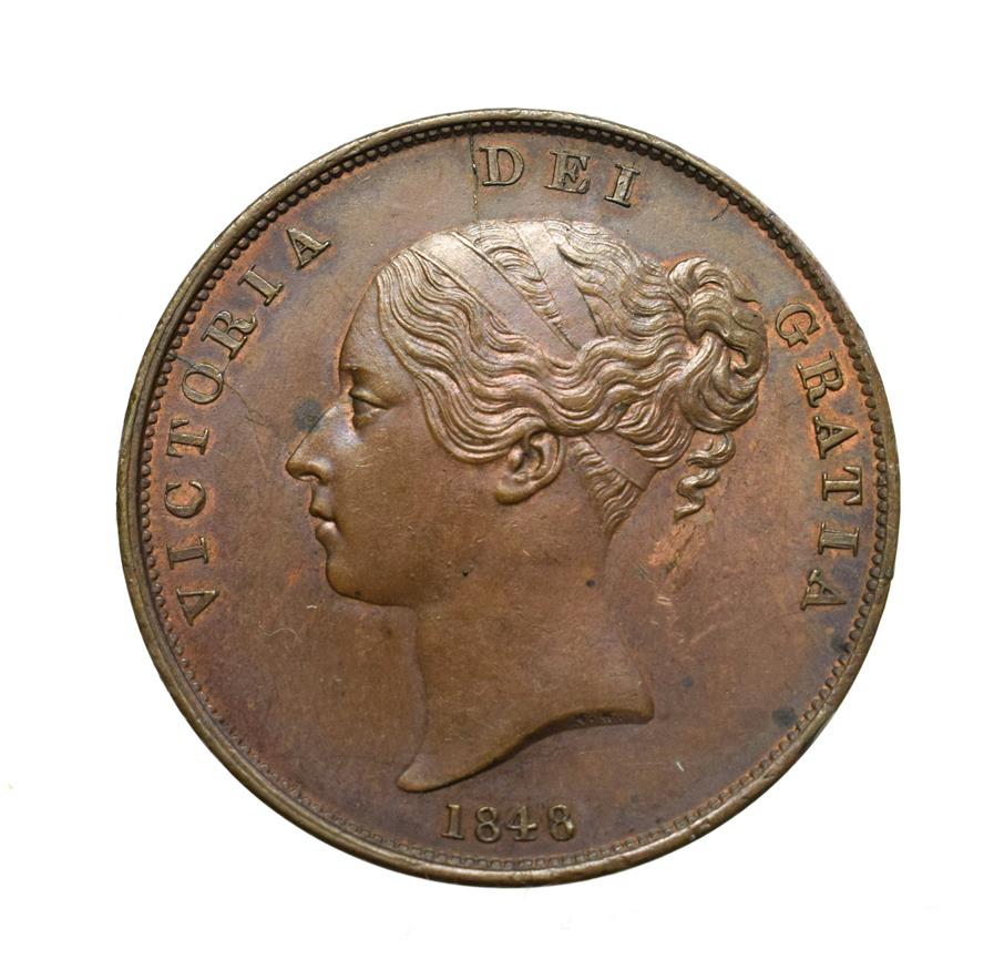 Lot 4040 - Victoria, 1848/6 Penny. Obv: Young head left, W.W. on truncation, 1848/8 below. Rev: Britannia...