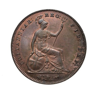 Lot 4044 - Victoria, 1854 Penny. Obv: Young head left, W.W. on truncation, 1854 below. Rev: Britannia...