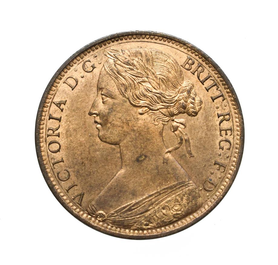 Lot 4048 - Victoria, 1863 Penny. ''Bun head'' type. Obv: 6, Laureate and draped bust left, hair tied in a bun.