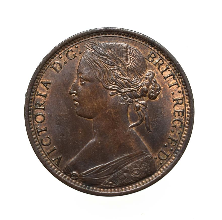 Lot 4052 - Victoria, 1868 Penny. ''Bun head'' type. Obv: 6, Laureate and draped bust left, hair tied in a bun.