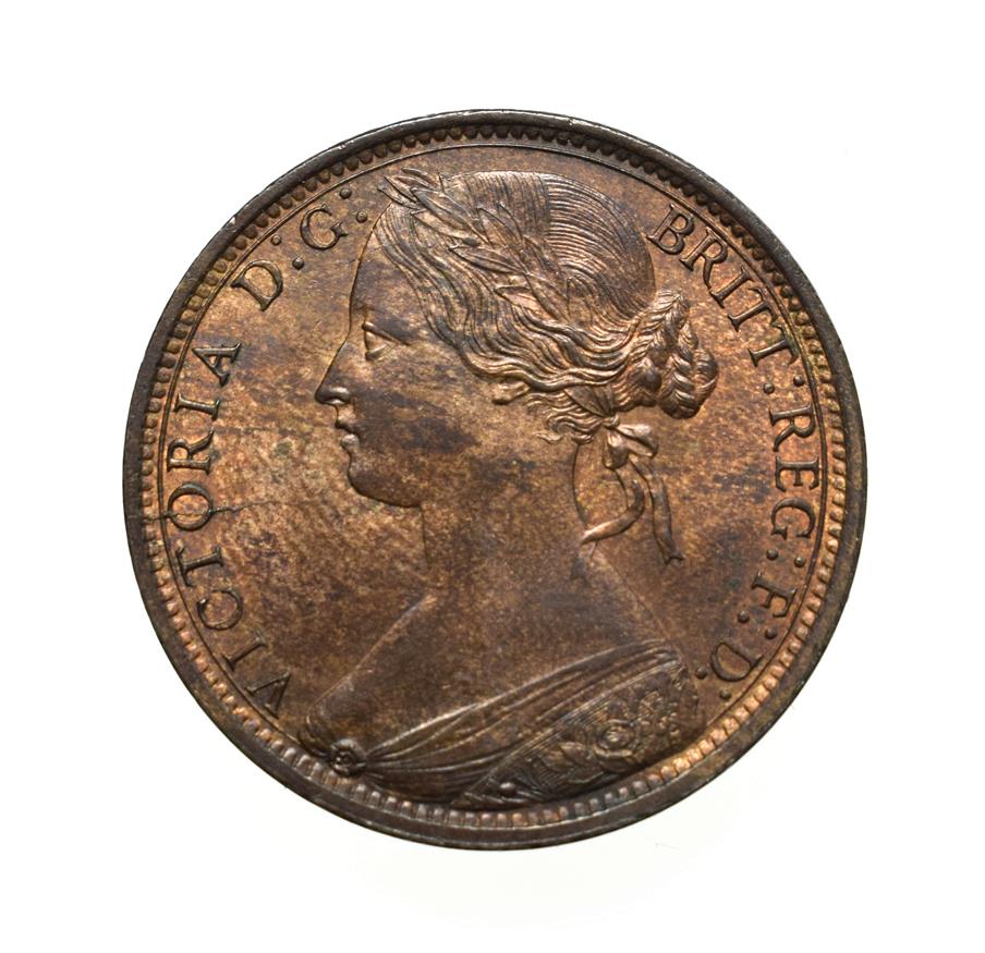 Lot 4053 - Victoria, 1869 Penny. ''Bun head'' type. Obv: 6, Laureate and draped bust left, hair tied in a bun.