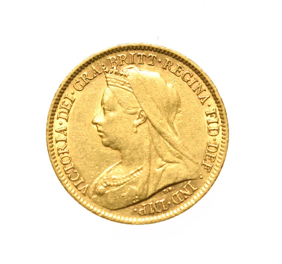 Lot 4068 - Victoria, 1901 Sovereign. Obv: Old, veiled head of Victoria left, T.B. below truncation for...