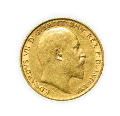 Lot 4071 - Edward VII 1903 Perth Mint Half-Sovereign. Obv: Older, crowned and veiled head of Victoria...