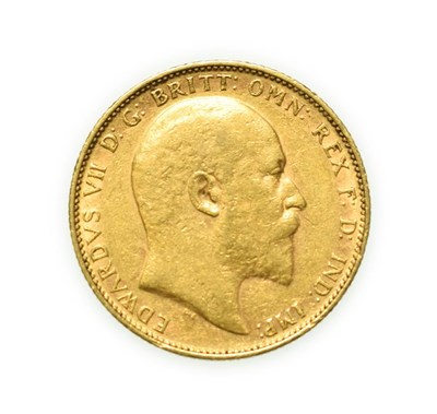 Lot 4073 - Edward VII, 1905 P Perth Mint Sovereign. Obv: Bare head of Edward VII right, DES below...