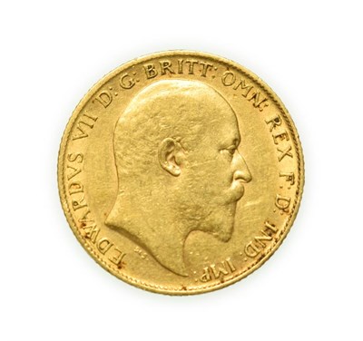 Lot 4074 - Edward VII, 1905 Half-Sovereign. Obv: Bare head of Edward VII right, DES below truncation for...