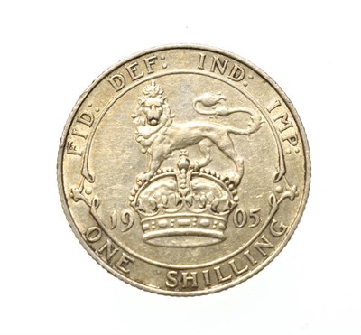 Lot 4075 - Edward VII, 1905 Shilling. Obv: Bare head right. Rev: Lion on crown, 19-05 either side. S....
