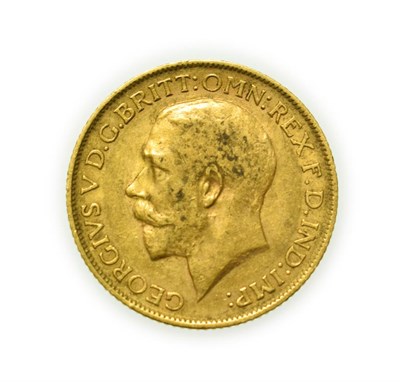 Lot 4095 - George V, 1913 Sovereign. Obv: Bare head of George V left, B.M. on truncation for engraver...