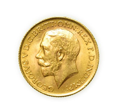 Lot 4100 - George V, 1915 Sovereign. Obv: Bare head of George V left, B.M. on truncation for engraver...