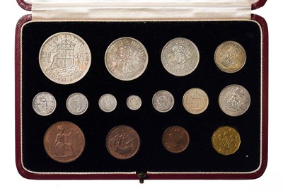 Lot 4103 - George VI, 1937 15-Coin Proof Set comprised of: crown, halfcrown, florin, 2 x shilling,...