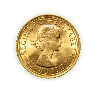 Lot 4105 - Elizabeth II, 1958 Sovereign. First portrait of Elizabeth II right, by engraver Mary Gillick....