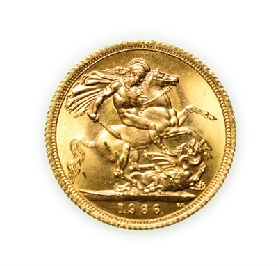 Lot 4111 - Elizabeth II, 1966 Sovereign. First portrait of Elizabeth II right, by engraver Mary Gillick....