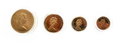 Lot 4115 - Elizabeth II, 1980 Gold Proof 4-Coin Set. Comprised of 2007 half-sovereign, sovereign, two...