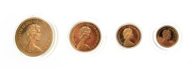 Lot 4116 - Elizabeth II, 1980 Gold Proof 4-Coin Set. Comprised of 2007 half-sovereign, sovereign, two...