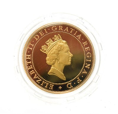 Lot 4131 - Elizabeth II, 1997 Gold Proof Two Pounds. Obv: Third portrait of Elizabeth II right, RDM on...