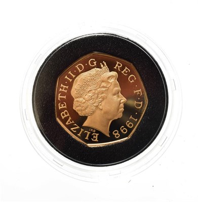 Lot 4136 - Elzabeth II, 1998 Gold Proof 50 Pence. Commemorating the 25th annivesary of the United...
