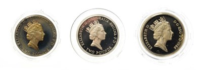 Lot 4162 - Elizabeth II, 3 x Silver Proof Piedfort Coins consisting of: 1995 'second world war' piedfort...