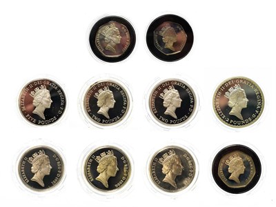 Lot 4163 - Great Britain, A Collection of 10 x Silver Proof Coins consisting of: 1996 'HRH 70th birthday'...