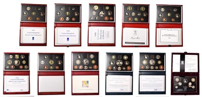 Lot 4164 - Great Britain, A Collection of 12 Proof Sets consisting of: 1988 7-coin proof set, £1, 50p,...