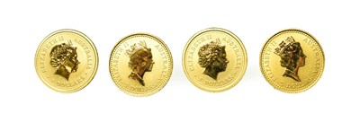 Lot 4169 - Australia, 4 x Fifteen Dollars consisting of: 1992 fifteen dollars, 1/20 oz .999 gold. Obv:...