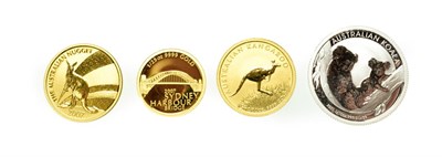 Lot 4171 - Australia, 3 x Gold Coins, Consisting of: 2007 fifteen dollars, 1/10 oz .999 gold. Obv: Fourth...