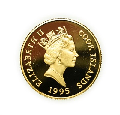 Lot 4178 - Cook Islands, 1995 50 Dollars. 7.78 g 14ct gold. Obv: Third crowned portrait of Elizabeth II right