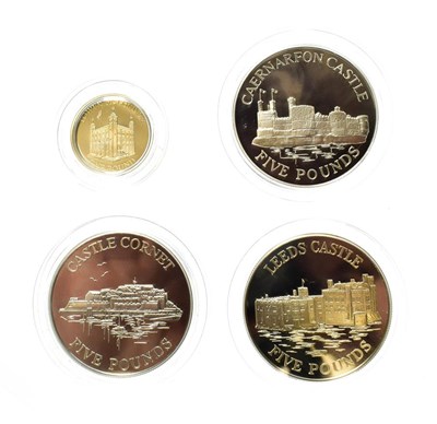 Lot 4192 - Guernsey, 1997 Silver Proof 'Castles of the British Isles' 4-Coin Set consisting of: 1997...