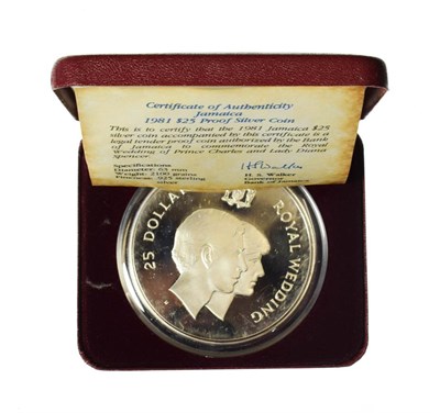 Lot 4194 - Jamaica, 1981 Silver Proof Twenty Five Dollars. 136g of .925 silver. Obv:  Second portrait of...