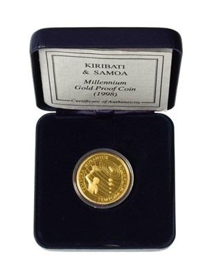 Lot 4196 - Kiribati and Samoa, 1998 Gold Proof 2 x 50 Dollars. 7.75g .999 gold. An intriguing and novel...