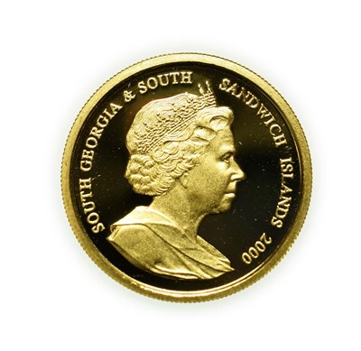 Lot 4206 - South Georgia and South Sandwich Islands, 2000 Gold Proof Twenty Pounds. 6.22g .999 gold. Obv:...
