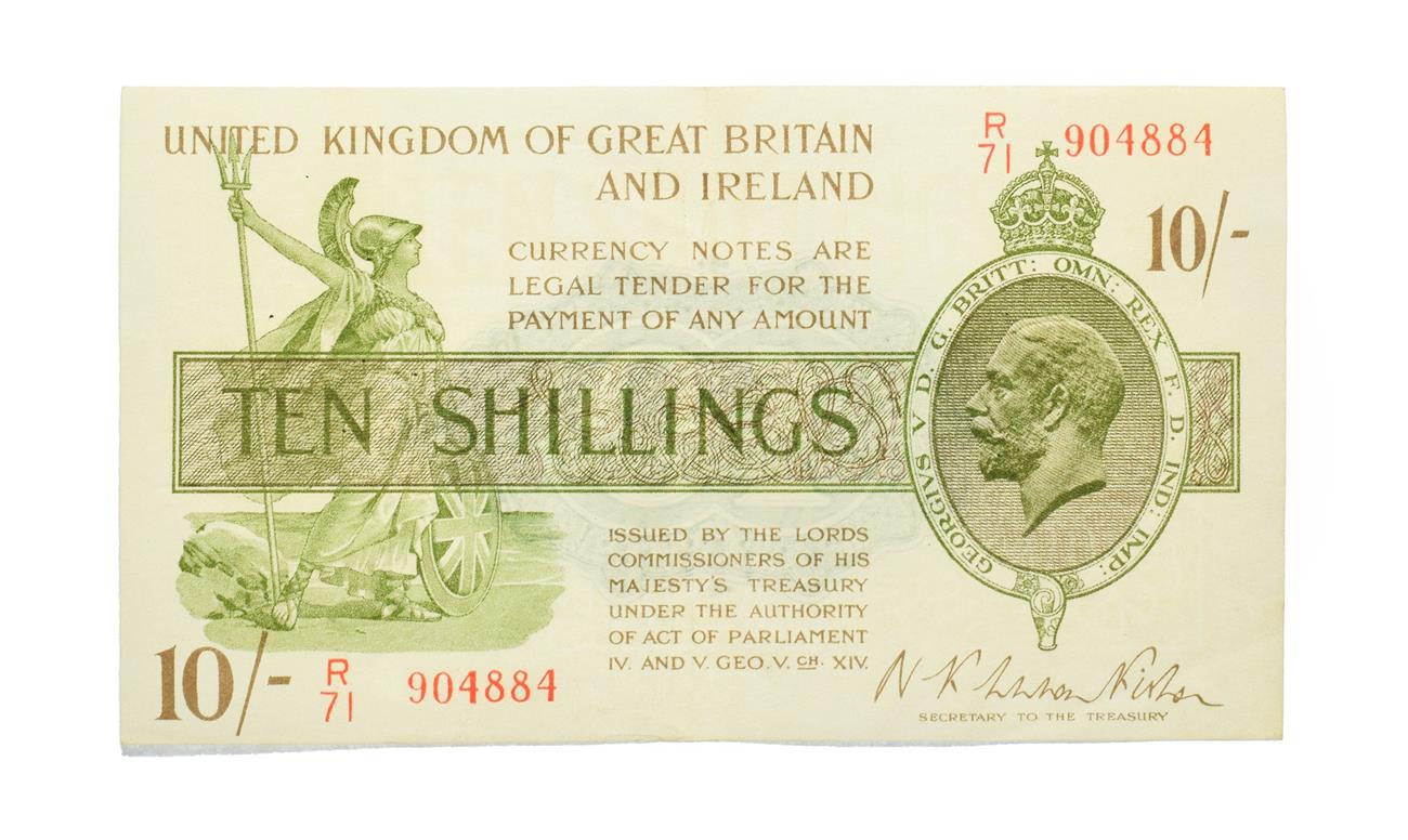 Lot 4228 - Great Britain, 1922 - 1923 10 Shillings Treasury Note, N. K. Warren Fisher signature, serial...